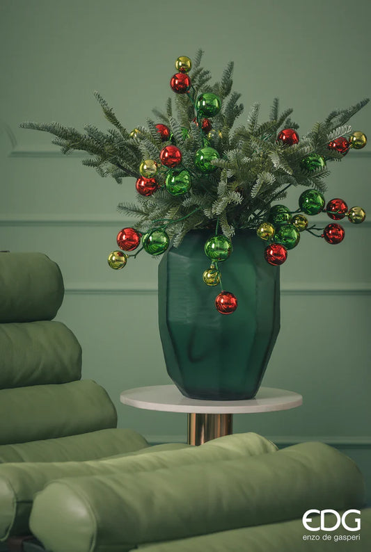Decoro Pallemix Ramo, realizzato in plastica decorata con 12 palline oro metallizzato. Perfetto per abbellire il tuo albero di Natale o per creare composizioni uniche e originali. Regala una nuova vita alla tua decorazione natalizia con questo elemento. Dimensioni: cm 30 x h 53. In negozio e online su tuttochic.live