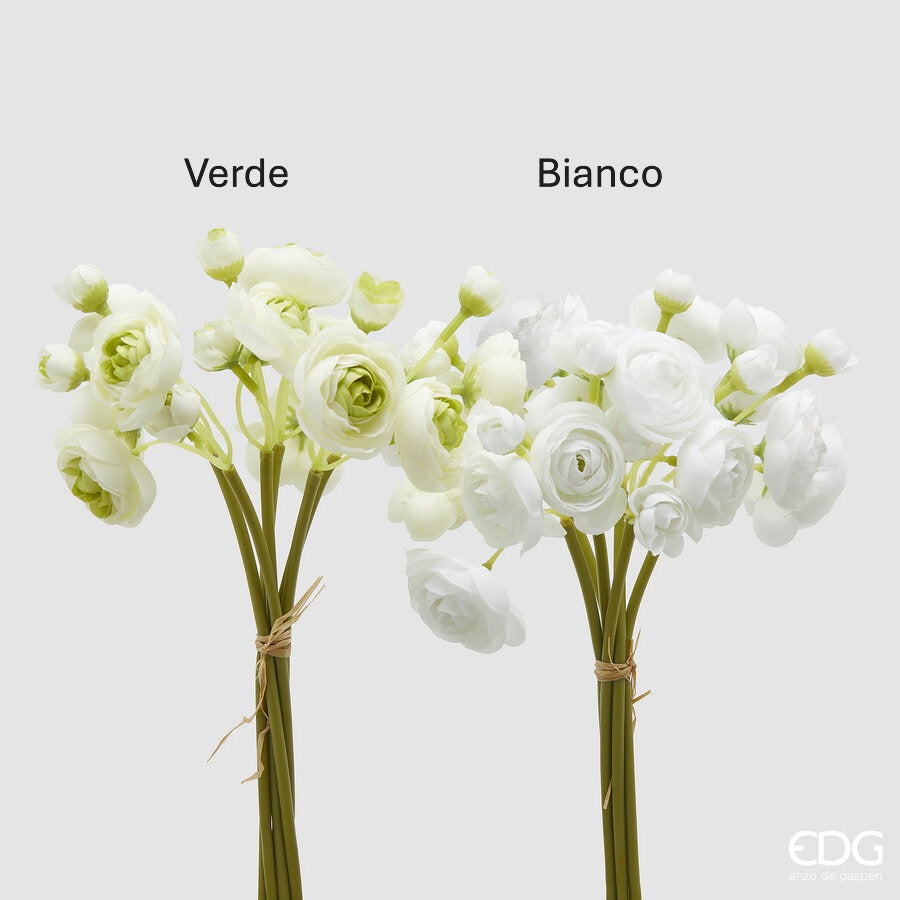 Questo bellissimo mazzo di ranuncoli artificiali, disponibile in tonalità verde e bianca, è un must-have per il tuo spazio di vita. Dimensioni: h cm 30. In negozio e online su tuttochic.live