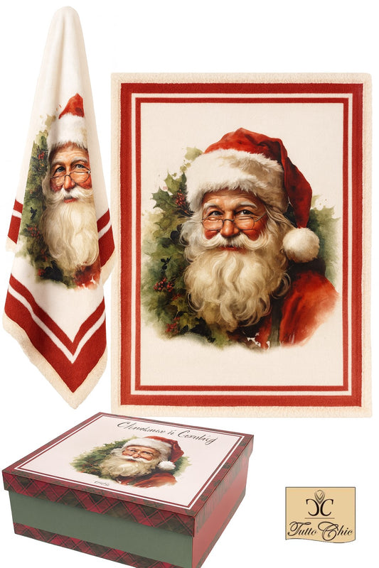 Plaid natalizio con scatola regalo – Nuvole di Stoffa