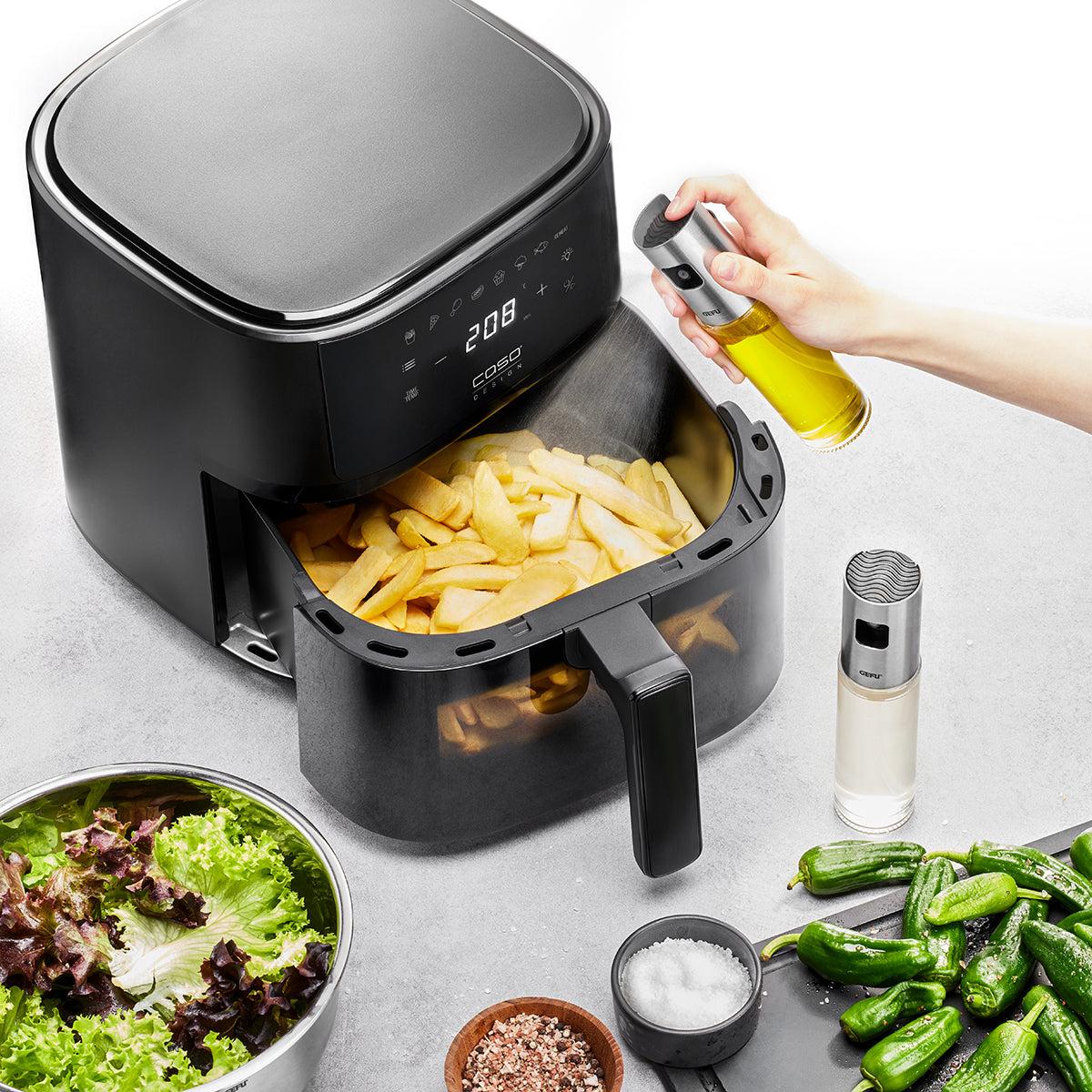 Set di 2 spruzzatori NEVA di GEFU per olio e aceto in vetro e acciaio inossidabile.