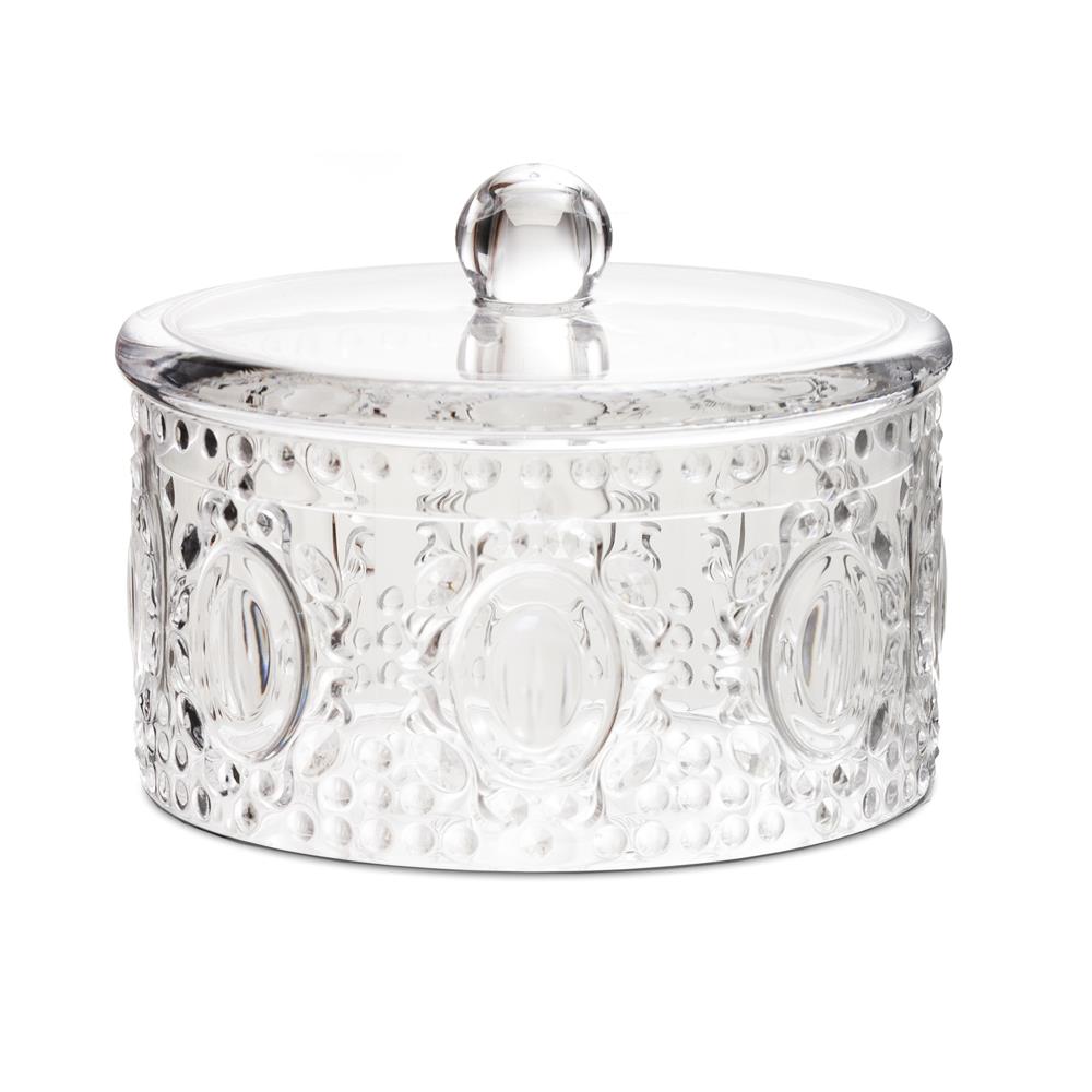 Porta bonbon in acrilico trasparente della collezione che ha fatto la storia del design italiano: Baroque & Rock. Opulenta e fastosa, minuziosa in ogni suo dettaglio, originale nei profili ed enfatica nelle linee. Dimensioni: Ø 17 , H 13,5 cm Lavabile in lavastoviglie, no microonde. In negozio e online su tuttochic.live
