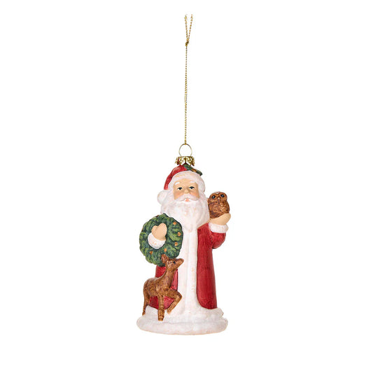 Realizzato in pregiata plastica decorata, questo Babbo Natale porterà una magica atmosfera al tuo albero, creando un'esperienza unica e sofisticata. Accogli l'incanto del Natale a casa tua con questo esclusivo decoro. Disponibile in due modelli. In negozio e online su tuttochic.live