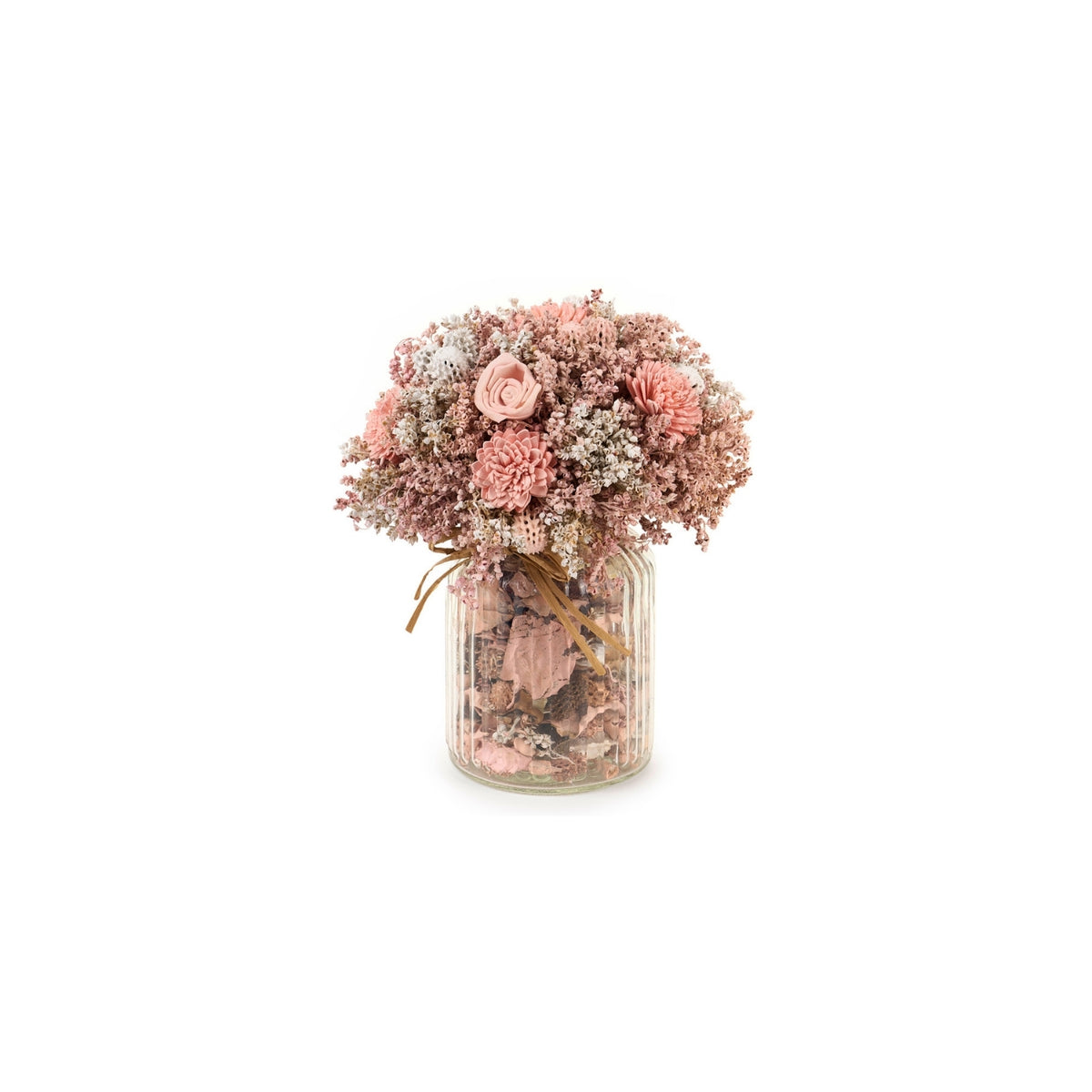 Bouquet La Vie en Rose! Realizzato con fiori in carta di qualità e un elegante vasetto in vetro Dimensioni: 20x20x26 cm. In negozio e online su tuttochic.live