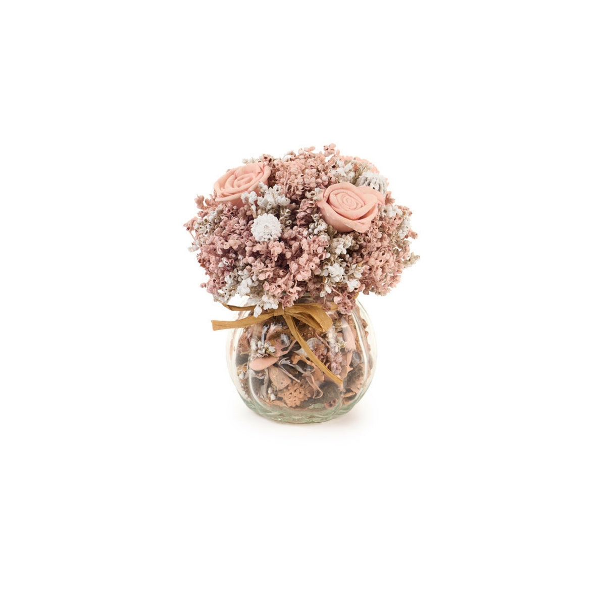 Bouquet La Vie en Rose! Realizzato con fiori in carta di qualità e un elegante vasetto in vetro Dimensioni: 12x12x16 cm. In negozio e online su tuttochic.live