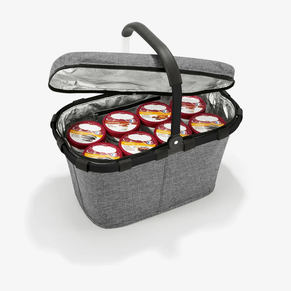 Borsa spesa termica Reisenthel Twist Silver antracite e nera.
