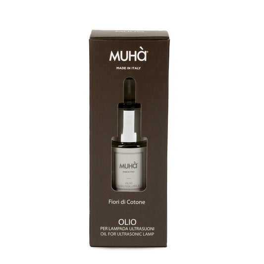 Olio idrosolubile per lampada ad ultrasuoni, poche gocce nell'acqua, e si crea nell'ambiente una piacevole atmosfera di aromi e note profumate di grande qualità. Info sulla fragranza FIORI DI COTONE Fragranza delicata e soave