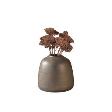 Vaso Golden Age, realizzato in ceramica di lusso dal colore rame. Perfetto per esaltare la bellezza di qualsiasi ambiente. Dimensioni: cm Ø 17 x h 16. In negozio e online su tuttochic.live