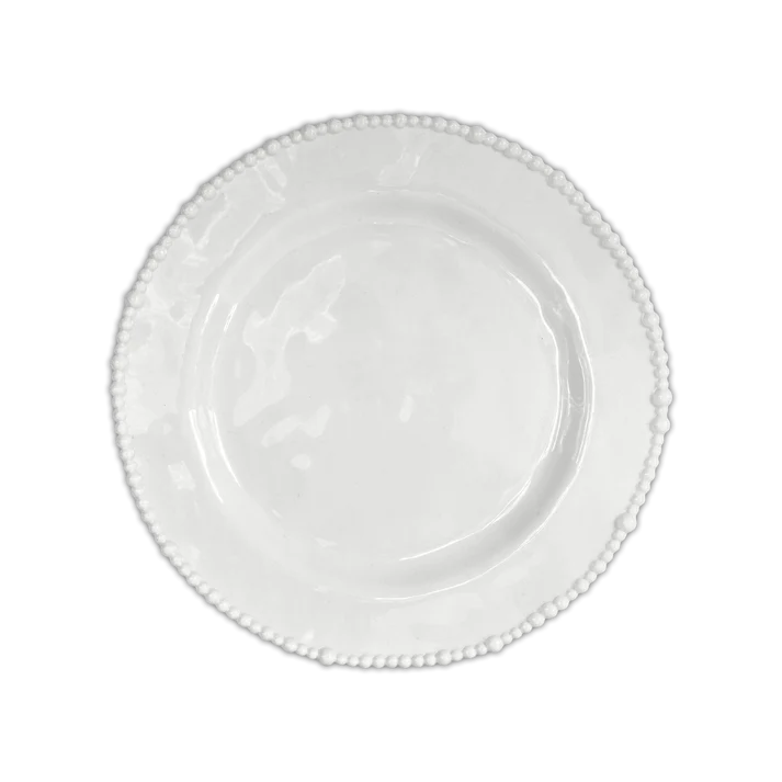 Set 6 piatti frutta in melamina di colore bianco dell'innovativa collezione Joke. Tonalità pastello e caratteristico bordo rivestito di micro sfere ornamentali fanno della linea in melamina un ottimo alleato per la tavola. Lavabile in Lavastoviglie. No microonde Dimensioni: Ø 23 cm. In negozio e online su tuttochic.live