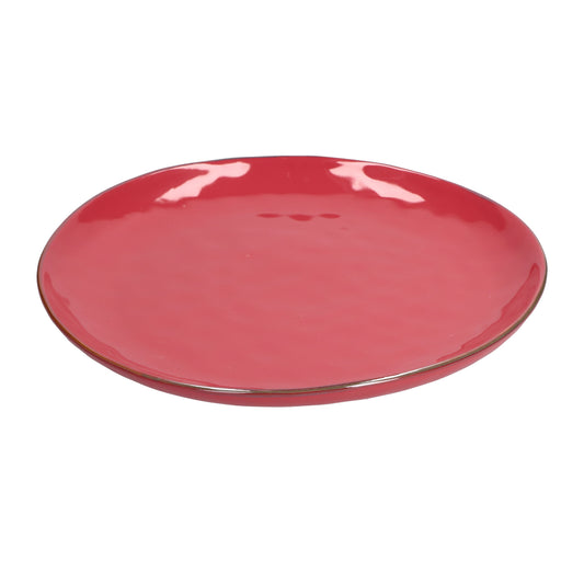 Piatto/Vassoio in porcellana di colore corallo. Colori e forme moderne si mescolano con armonia ed elementi della tradizione. Dimensioni: Ø 32 cm Stoneware. In negozio e online su tuttochic.live