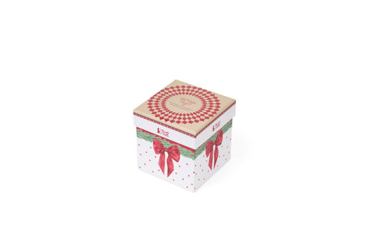 Zuccheriera natalizia in ceramica con decorazioni di giocattoli vintage e scatola regalo, collezione Vintage Toys Nuvole di Stoffa, Tutto Chic.