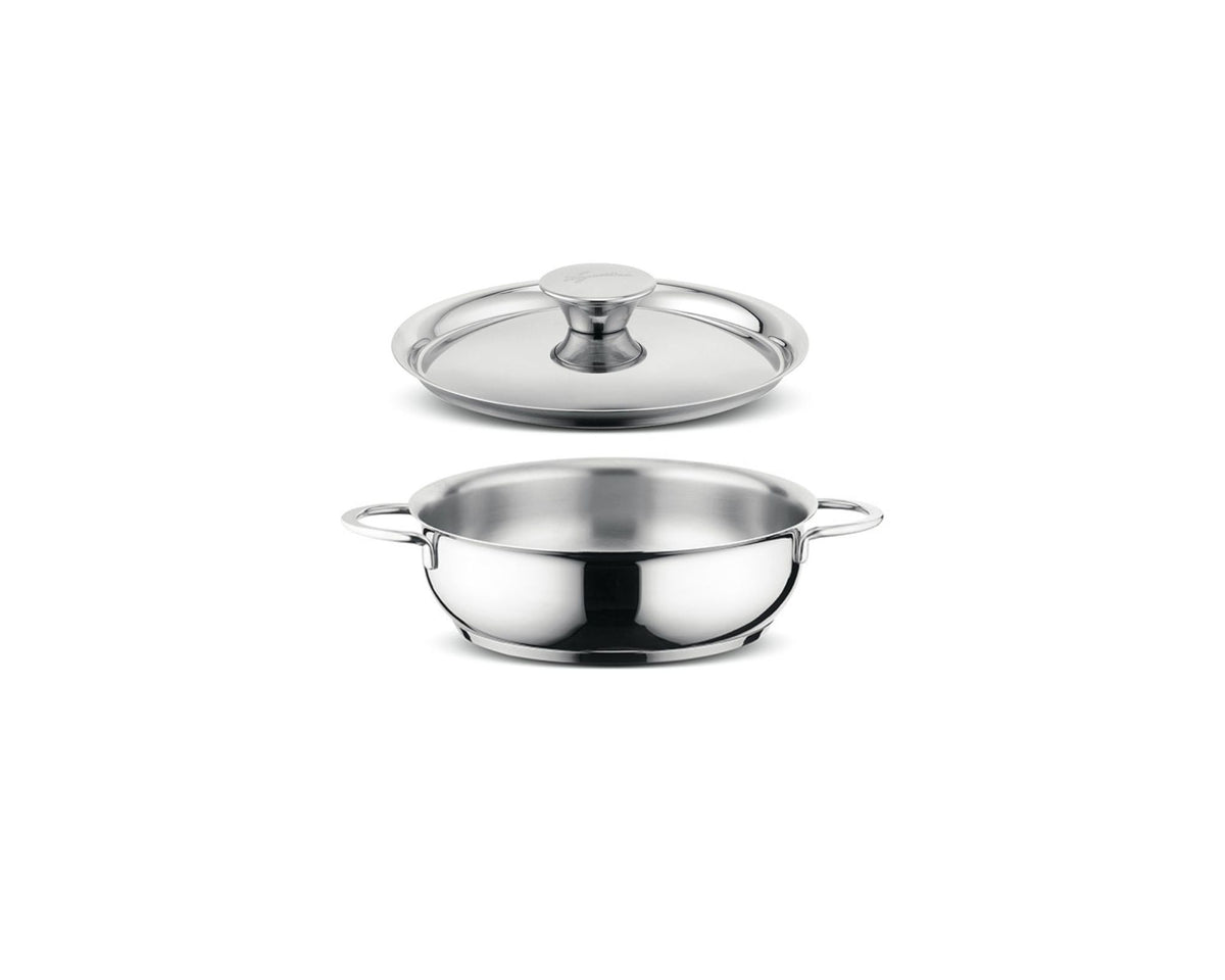 Casseruola bassa in acciaio inox 18/10 diametro 26 cm capienza 4 litri con coperchio linea Deliziosa di Lagostina.