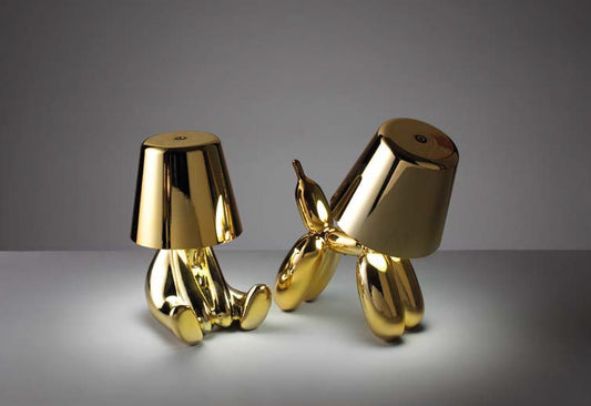Lampade LED Mascagni Casa in oro lucido effetto scultura con luce regolabile touch