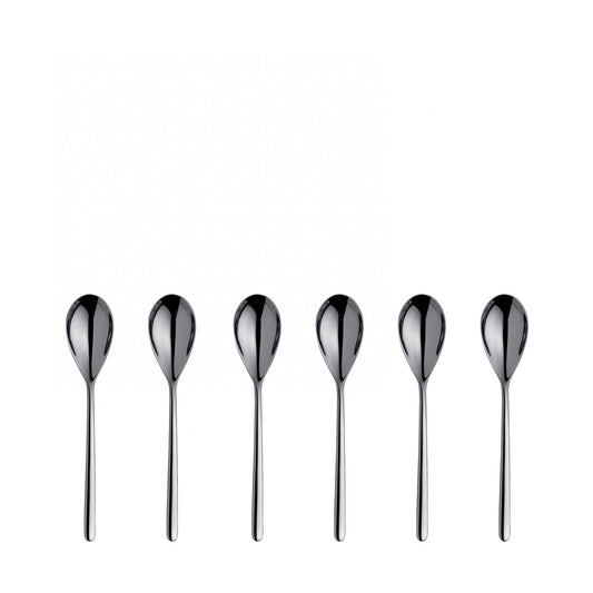 Realizzati in acciaio inox 18/10 con finitura lucida a specchio. Dimensioni: cm 15 x 3 Spessore 3 mm. Manutenzione: Lavare in lavastoviglie fino a 65°C negli appositi cestelli per posate e cassetto posate. In negozio e online su tuttochic.live