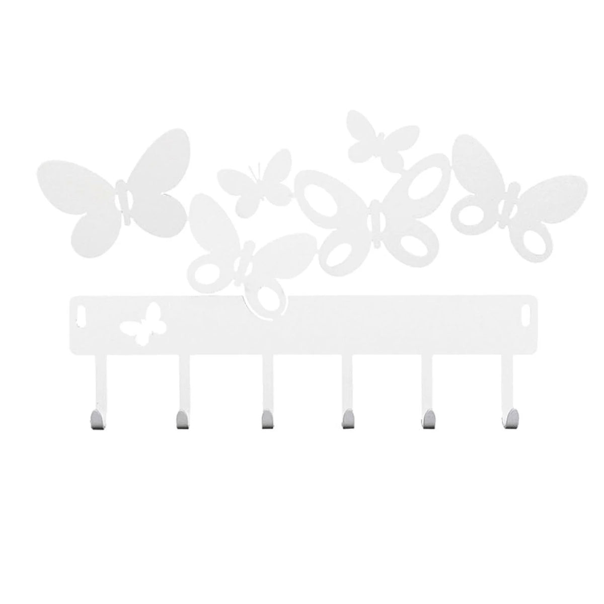 Portachiavi da parete moderno Butterfly Arti & Mestieri in metallo con sei farfalle e 6 ganci - tuttochic.live