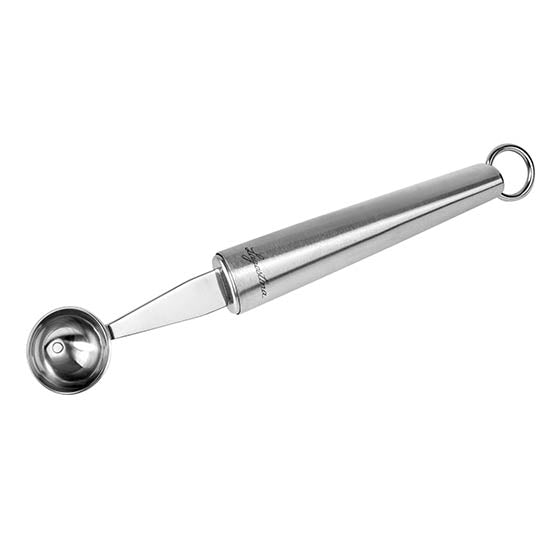 Scavino melone in acciaio inox cm. 17,7. Professionali, maneggevoli e pratici, un aiuto ideale in cucina, sono adatti per la preparazione di tutte le ricette. In negozio e online su tuttochic.live