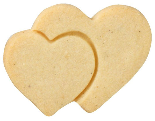 Tagliabiscotti con due cuoricini uno sopra l'altro, uno grande e uno piccolo, in acciaio inox cm 6,5, lavabile in lavastoviglie. Matrimonio e San Valentino Coccola i tuoi cari in questi giorni speciali con prelibatezze sfornate con amore. In negozio e online su tuttochic.live