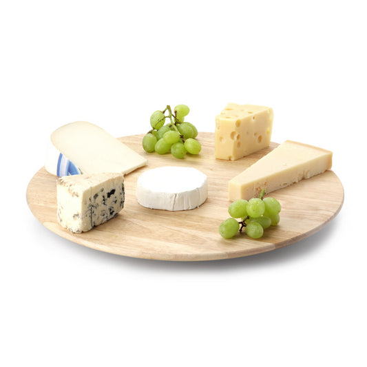 Pratico piatto girevole, realizzato in legno di albero di gomma, dal design elegante con cuscinetto a sfera in metallo robusto. Ideale come piatto di formaggi, piatto da torta, ecc. Dimensioni: diametro cm 30 x 3,5h. In negozio e online su tuttochic.live
