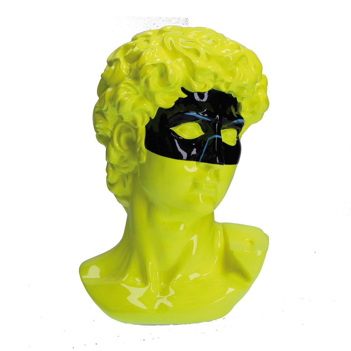 Busto in resina decorato di colore giallo. Dimensioni: cm 20 X 18 X H 29. In negozio e online su tuttochic.live
