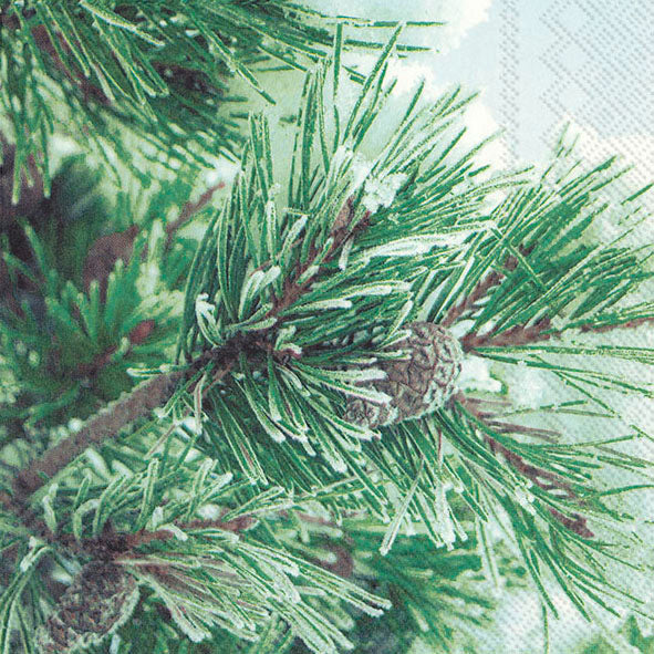 Confezione di 20 tovaglioli di carta a 3 veli decorati "Giornata d'Inverno ghiacciata". Dimensioni: cm 33 x 33. Made in Germany. In negozio e online su tuttochic.live