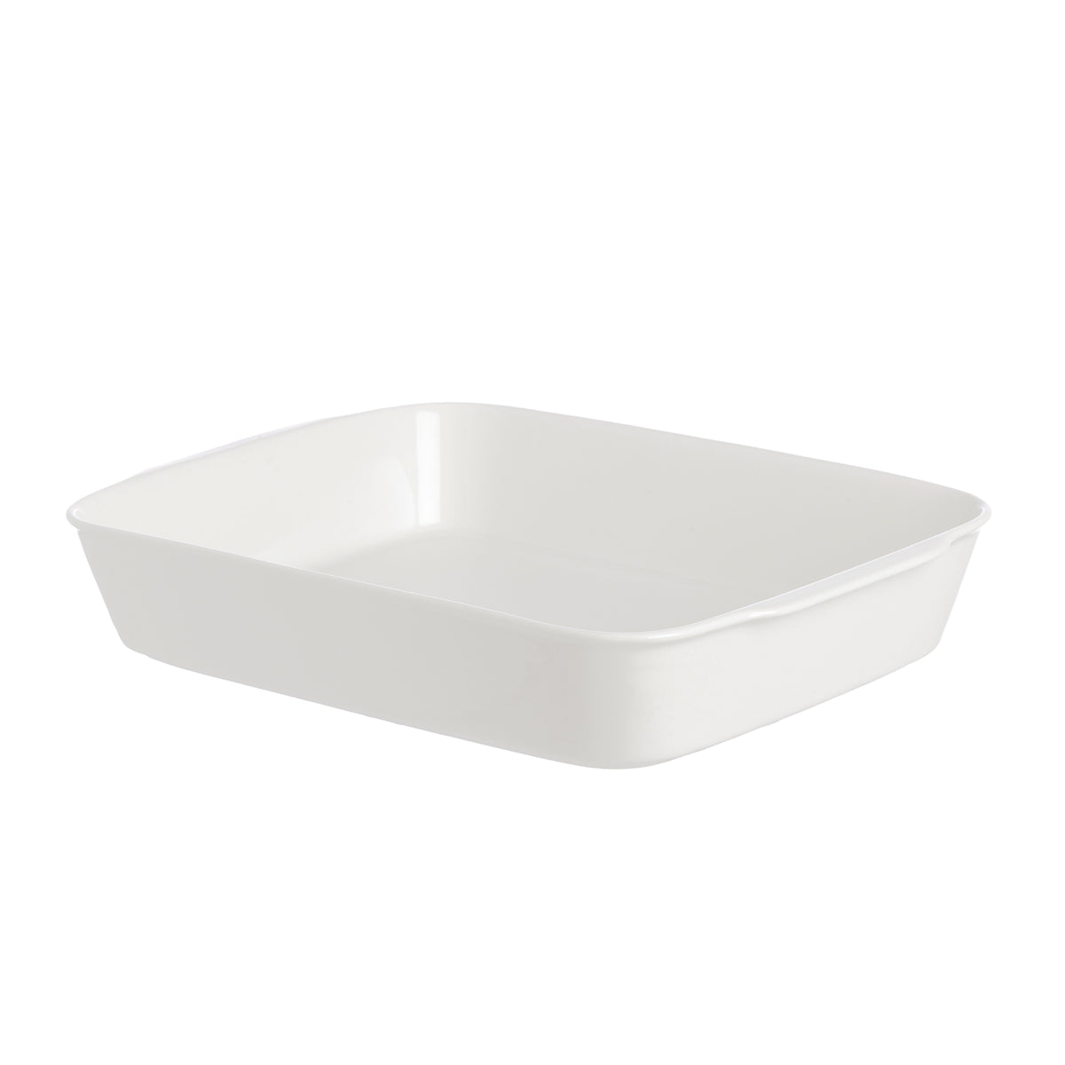 Teglia quadrata stondata in porcellana bianca. Dimensioni: 18x23xh5 cm Lavabile in lavastoviglie Utilizzabile in microonde Utilizzabile in forno tradizionale. In negozio e online su tuttochic.live