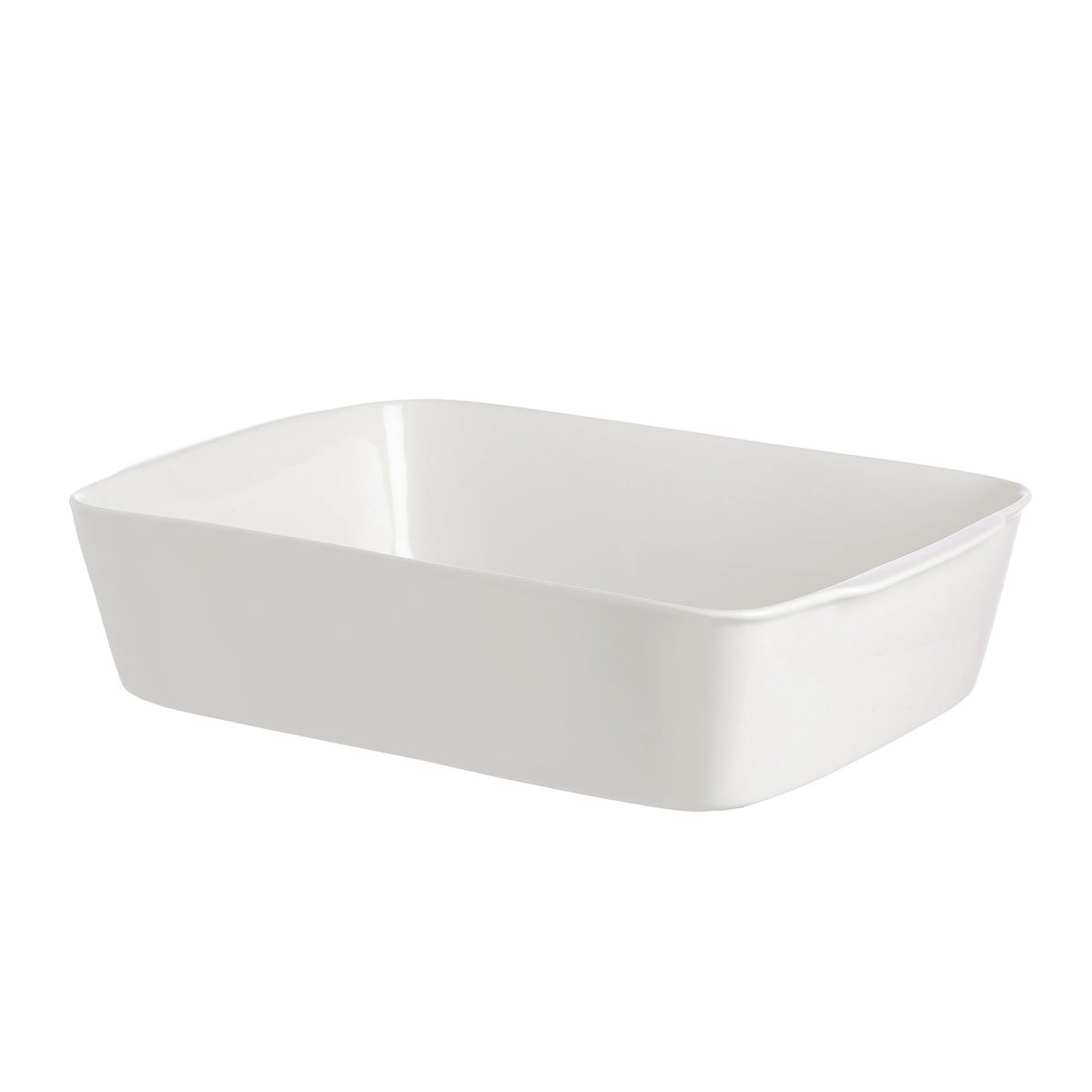 Teglia rettangolare lasagne in porcellana bianca. Dimensioni: 25x35xh7,5 cm. Utilizzabile in lavastoviglie, forno a microonde e forno tradizionale, In negozio e online su tuttochic.live
