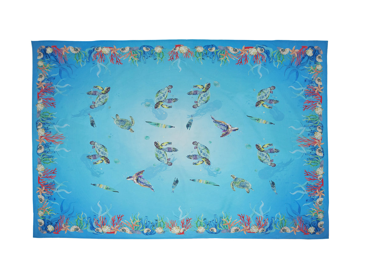 Tovaglia in puro cotone con decoro marino "Sorrento" Dimensioni: cm 140 x 240 Made in Italy. In negozio e online su tuttochic.live