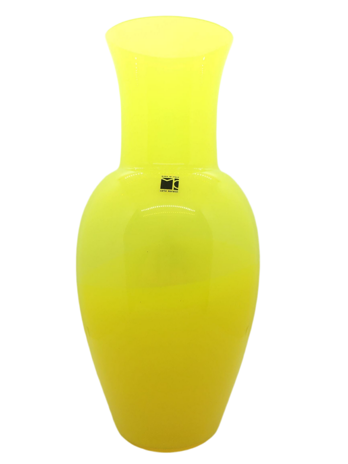Vaso Mistrà giallo Carlo Moretti in vetro di Murano soffiato edizione limitata