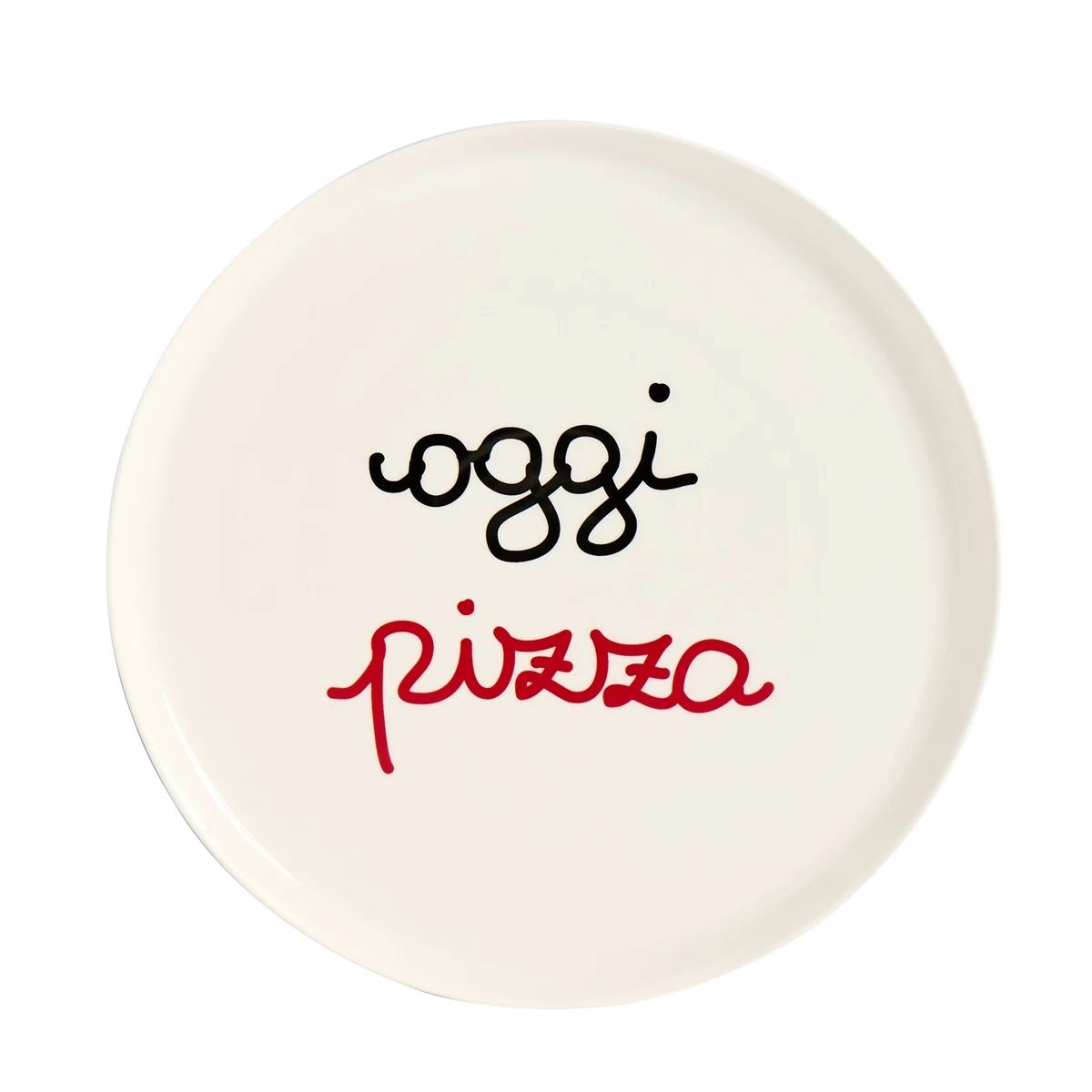 Prendi la sfida e goditi la tua pizza preferita su questo piatto in gres ceramico "oggi pizza"! Con un divertente decoro che ti farà sorridere, questo piatto è resistente e facile da pulire. Diametro: 31,5 cm Lavabile in lavastoviglie. In negozio e online su tuttochic.live