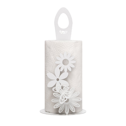 Realizzato in ferro, con tre petali di margherita e l’immancabile farfalla, questo articolo è disponibile nelle colorazioni: bianco marmo, miele e giada. Utile vicino al lavello o al piano cottura e indispensabile sulla tavola. Dimensioni: diametro 15 x 33 H cm. In negozio e online su tuttochic.live
