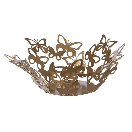 Il centrotavola Farfalloso è un oggetto esclusivo in metallo verniciato. Composto da una sinfonia di farfalle con ali traforate. Dimensioni: 37 x 16 H cm Prodotto in Italia. In negozio e online su tuttochic.live