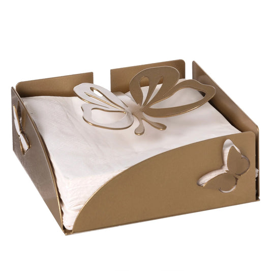 Il Porta tovaglioli Farfalloso, realizzato in metallo colorato con due deliziose farfalle traforate. Oltre ad un tocco di eleganza, conferisce un effetto tridimensionale unico. Dimensioni: 17 x 17 P x 8 H cm Prodotto in Italia. In negozio e online su tuttochic.live