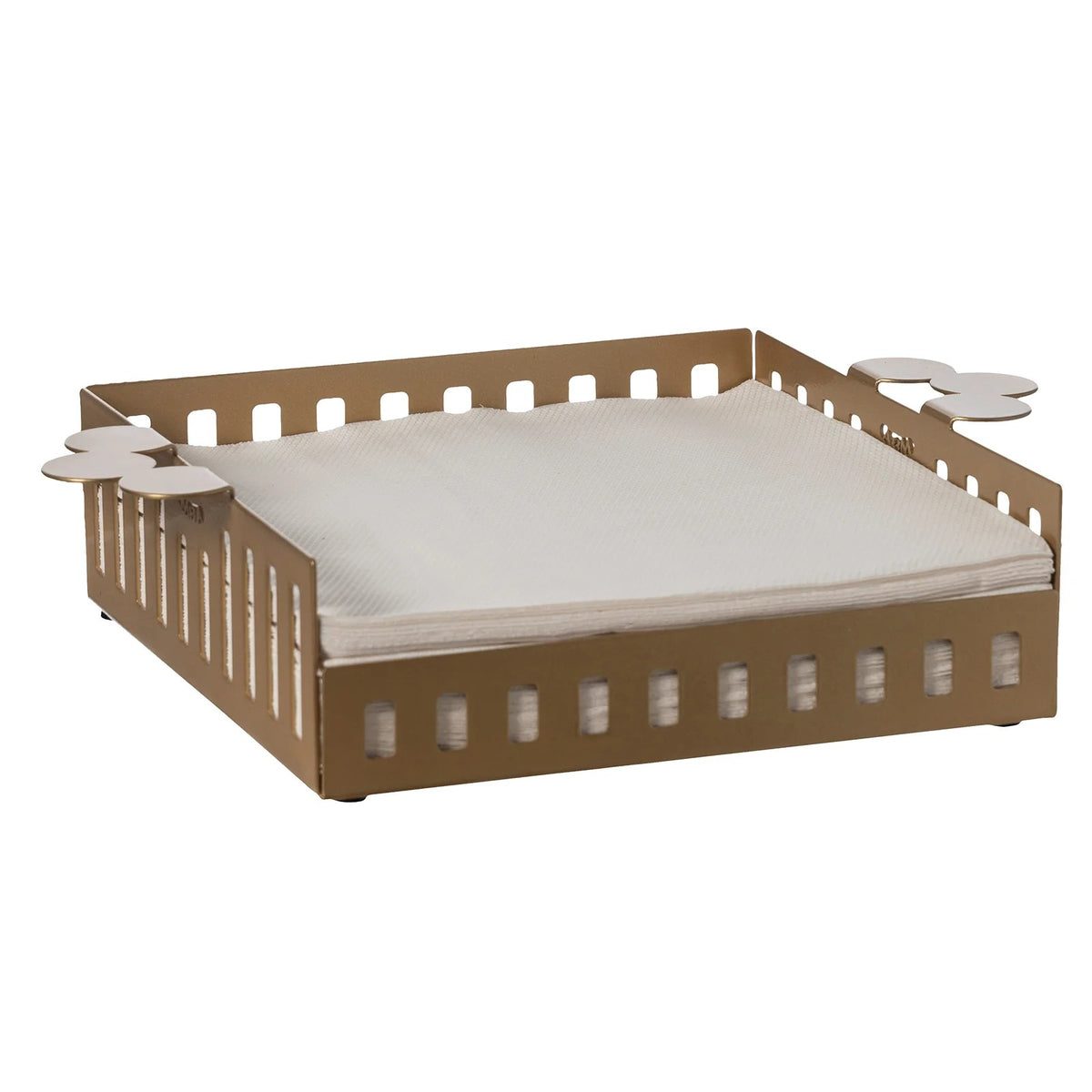 Portatovaglioli grande Old di Arti e Mestieri. Realizzato in metallo colorato e adornato con eleganti maniglie laterali, è perfetto per conferire un tocco di raffinatezza tipico della collezione Old. Dimensioni: 29 x 21 x 6 H cm. In negozio e online su tuttochic.live