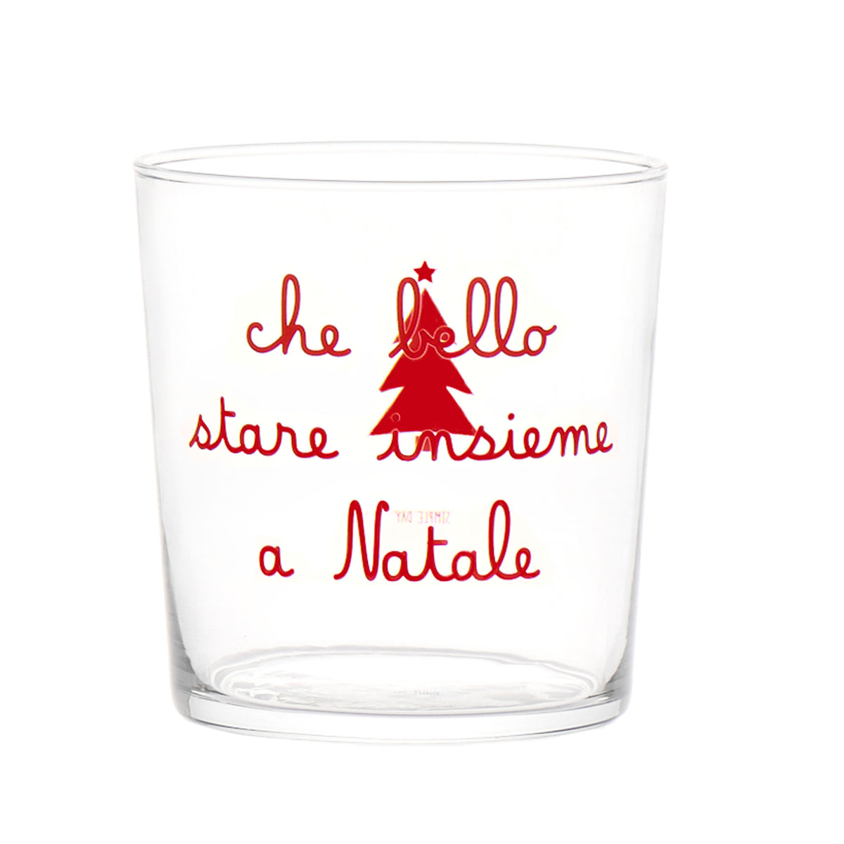 Esaltate la vostra tavola con il Set 6 Bicchieri acqua "che bello stare insieme a Natale". Realizzati in vetro temperato con una delicata scritta rosso rubino serigrafata, questi bicchieri sono perfetti per aggiungere un tocco di eleganza durante le festività.  Capacità: 35,5 cl. In negozio e online su tuttochic.live