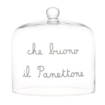 Elevate la presentazione del vostro panettone con la Campana "che buono il panettone". Un accessorio che protegge e mantiene la giusta umidità per una degustazione perfetta. Ideale anche come regalo. Realizzata in vetro soffiato a bocca artigianalmente. Dimensioni: cm Ø 24,5 x 24 h. In negozio e online su tuttochic.live