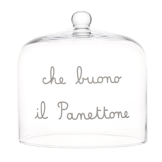 Elevate la presentazione del vostro panettone con la Campana "che buono il panettone". Un accessorio che protegge e mantiene la giusta umidità per una degustazione perfetta. Ideale anche come regalo. Realizzata in vetro soffiato a bocca artigianalmente. Dimensioni: cm Ø 24,5 x 24 h. In negozio e online su tuttochic.live