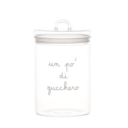 Barattolo è realizzato in vetro borosilicato trasparente, ideale per conservare i tuoi alimenti preferiti in modo sicuro e duraturo. Dimensioni: ø 12 x h 20 cm. In negozio e online su tuttochic.live