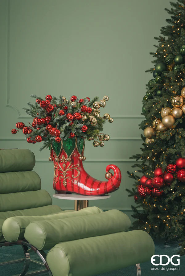 Decoro Pallemix Ramo, realizzato in plastica decorata con 12 palline oro metallizzato. Perfetto per abbellire il tuo albero di Natale o per creare composizioni uniche e originali. Regala una nuova vita alla tua decorazione natalizia con questo elemento. Dimensioni: cm 30 x h 53. In negozio e online su tuttochic.live