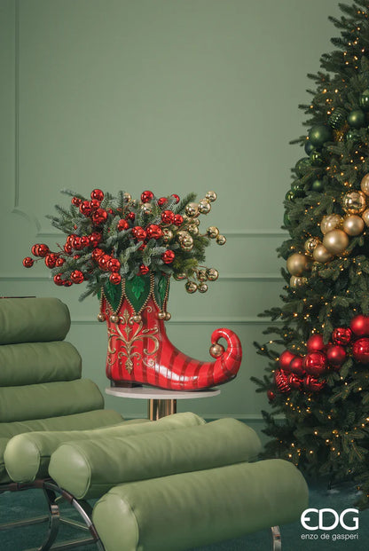 Decoro Pallemix Ramo, realizzato in plastica decorata con 12 palline oro metallizzato. Perfetto per abbellire il tuo albero di Natale o per creare composizioni uniche e originali. Regala una nuova vita alla tua decorazione natalizia con questo elemento. Dimensioni: cm 30 x h 53. In negozio e online su tuttochic.live
