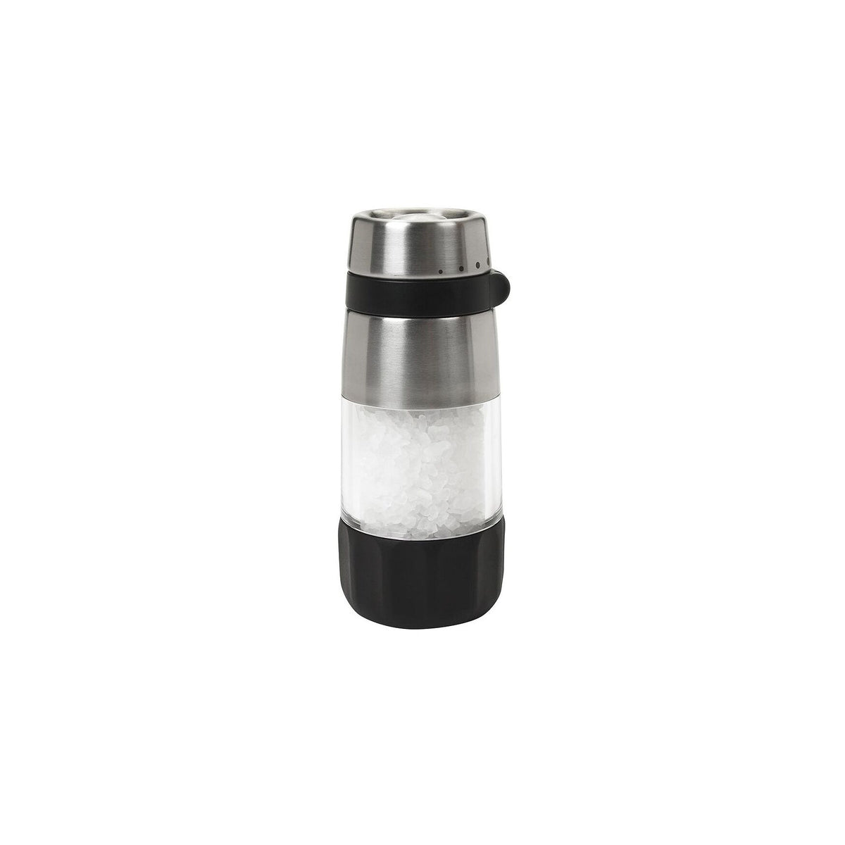 Dispenser per macinare, servire e conservare il sale con diametro del chicco regolabile fino a 5 finiture differenti.• Dimensioni: 5,6 x 5,6 x 14 cm• Capacità sale: 85 gr Materiali : acciaio inossidabile, macine in ceramica, plastica, riempito con sale marino. In negozio e online su tuttochic.live