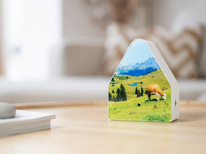 Heidibox Alpine Meadow riproduce il suono rilassante del prato alpino. Ricaricabile (cavo USB-C incluso) Dimensioni: cm 11,7 x 6,2 x 14,5 h - Peso: 230 g. In negozio e online su tuttochic.live