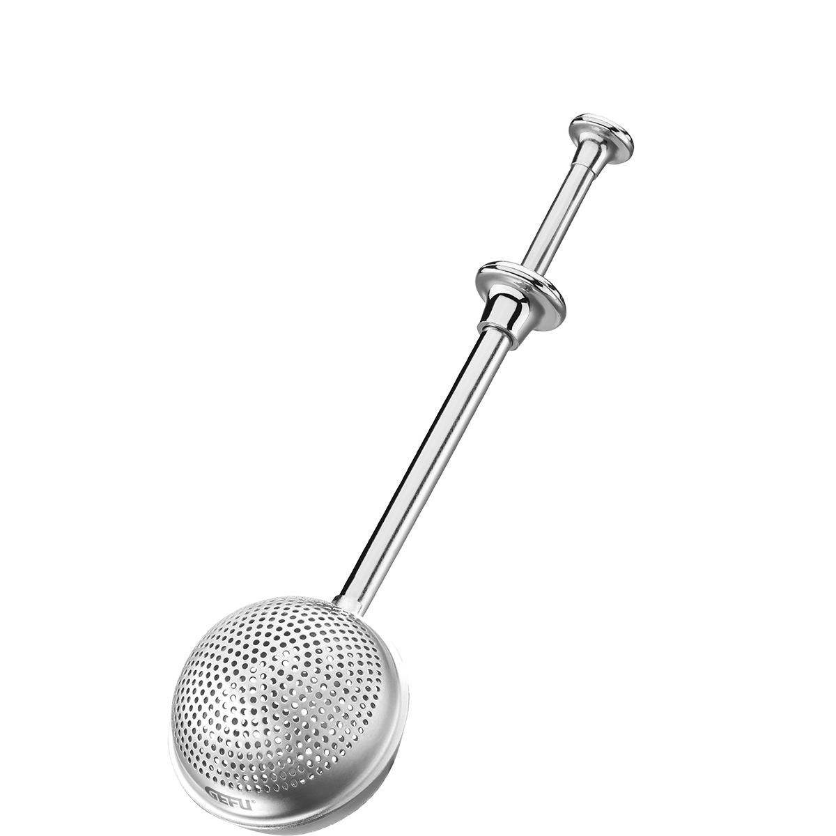 ideale per la preparazione di tè sfuso• sfera ad apertura facile grazie al manico scorrevole•  adatto anche per erbe e spezie• dimensioni: cm 17,2 x 5• acciaio inox pregiato / resina Lavabile in lavastoviglie. In negozio e online su tuttochic.live