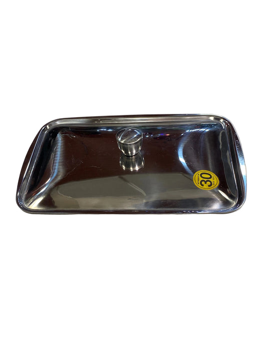 Coperchio rettangolare Aeternum professionale in acciaio inox per teglie e rostiere da forno 30x20 cm.