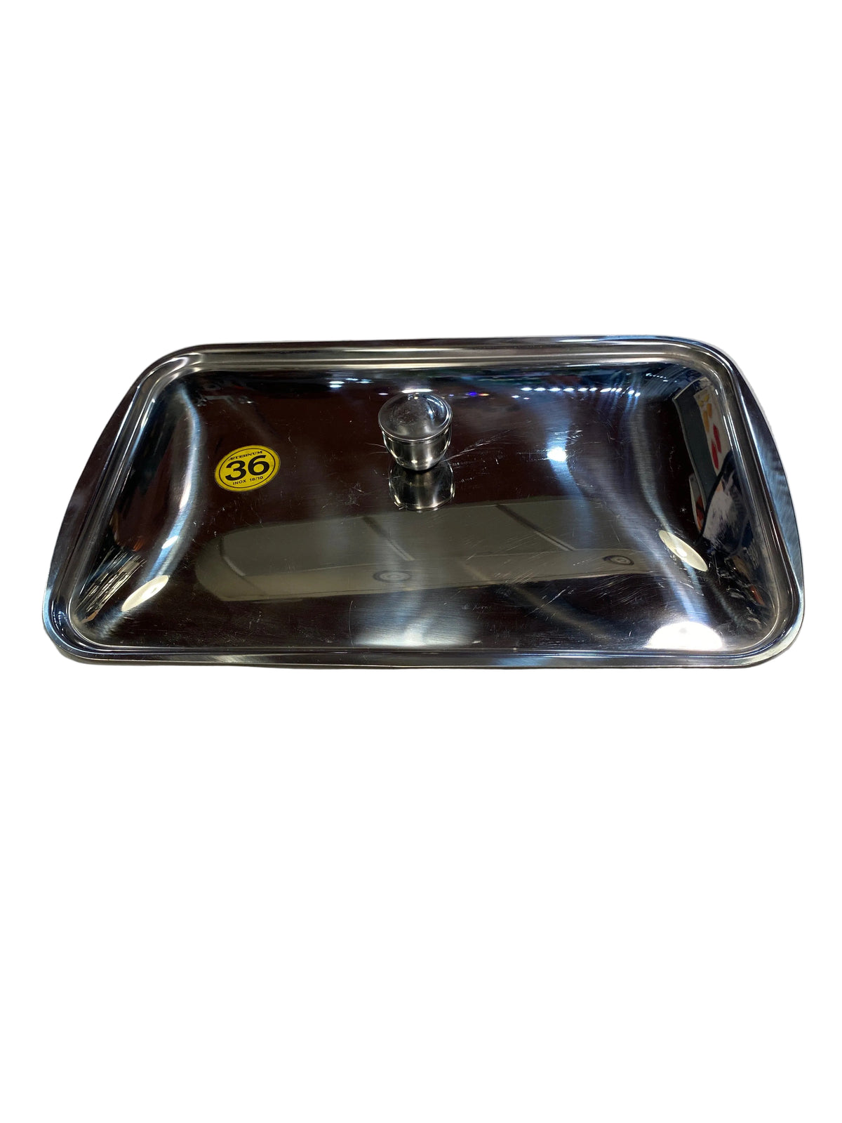 Coperchio rettangolare Aeternum professionale in acciaio inox per teglie e rostiere da forno 36x23 cm.