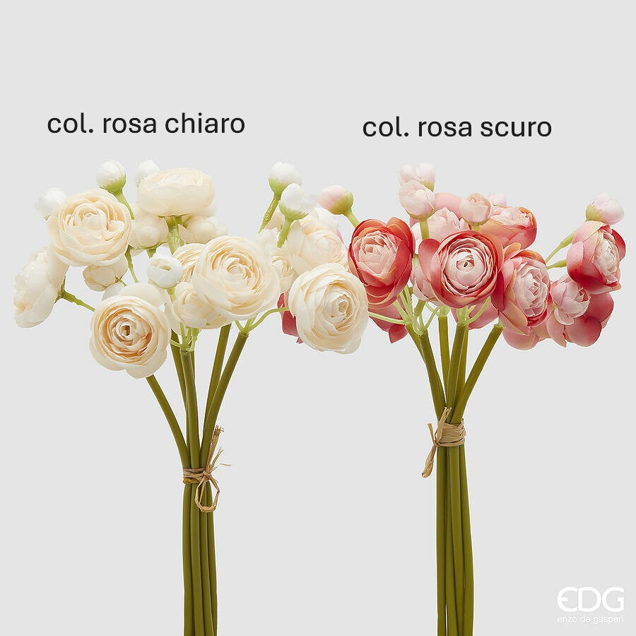 Questo bellissimo mazzo di ranuncoli artificiali, disponibile in tonalità di colore rosa, è un must-have per il tuo spazio di vita. Dimensioni: h cm 30. In negozio e online su tuttochic.live