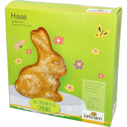 Stampo per dolce a forma di coniglio tridimensionale in acciaio al carbonio con antiaderente di alta qualità per la cottura in forno. Dimensioni: 24 x 7,4 x 24 cm Capacità 900 ml. In negozio e online su tuttochic.live