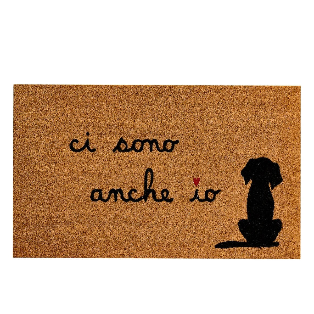 Accogli i tuoi ospiti con un sorriso e un'atmosfera positiva grazie a questo zerbino in fibra di cocco con la divertente scritta "ci sono anche io", riferito al tuo amico a quattro zampe. In negozio e online su tuttochic.live