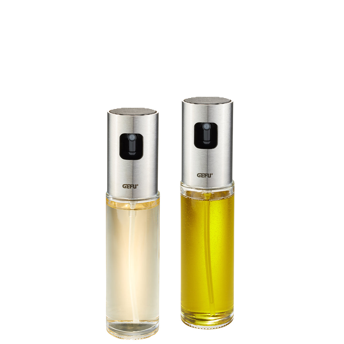 Set di 2 spruzzatori NEVA di GEFU per olio e aceto in vetro e acciaio inossidabile.