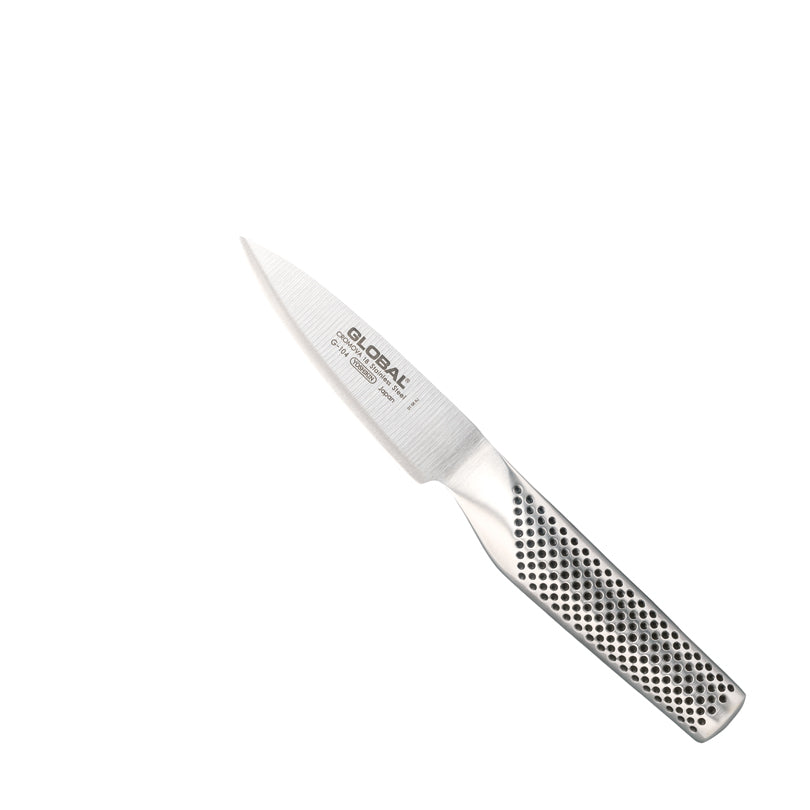 Spelucchino GLOBAL G-104 da 10 cm con lama in acciaio Cromova 18 e manico bilanciato, perfetto per pelare e tritare verdure
