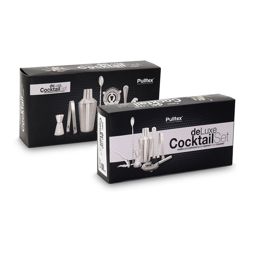 Con il set da bar da 7 pezzi, puoi creare cocktail, short e long drink.  Composto da: misurino doppio (cl 2 und cl 4), cucchiaio da cocktail per mescolare (cm 25,5), molla ghiaccio (cm 16), colino (cm 9x20,5), cavatappi, shaker (cm 20) e pestello (cm 19). Ricette incluse. In negozio e online su tuttochic.live