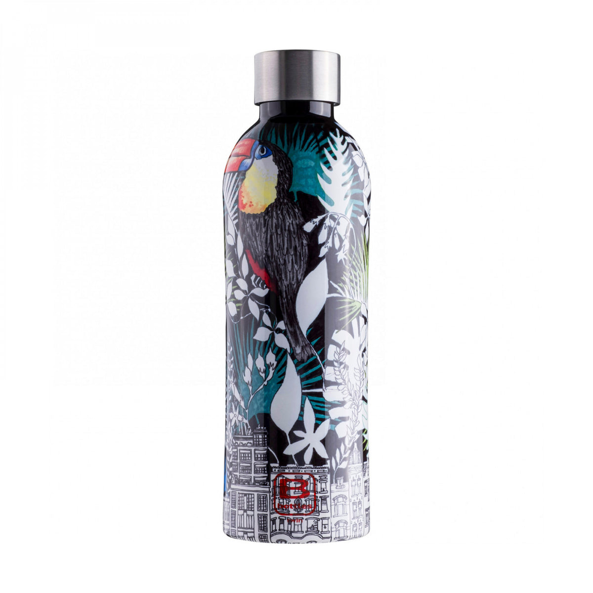 Bottiglia TWIN 800 ml La Ville. Tappo finitura satinata .Mantiene i liquidi caldi per 36 ore, freddi per 72 e il ghiaccio per 120 ore. Realizzata in acciaio inox 18/10, a doppia parte sottovuoto e con uno speciale rivestimento in rame...  Misure: Diametro ø 8 cm, altezza 26 cm. In negozio e on line su tuttochic.live